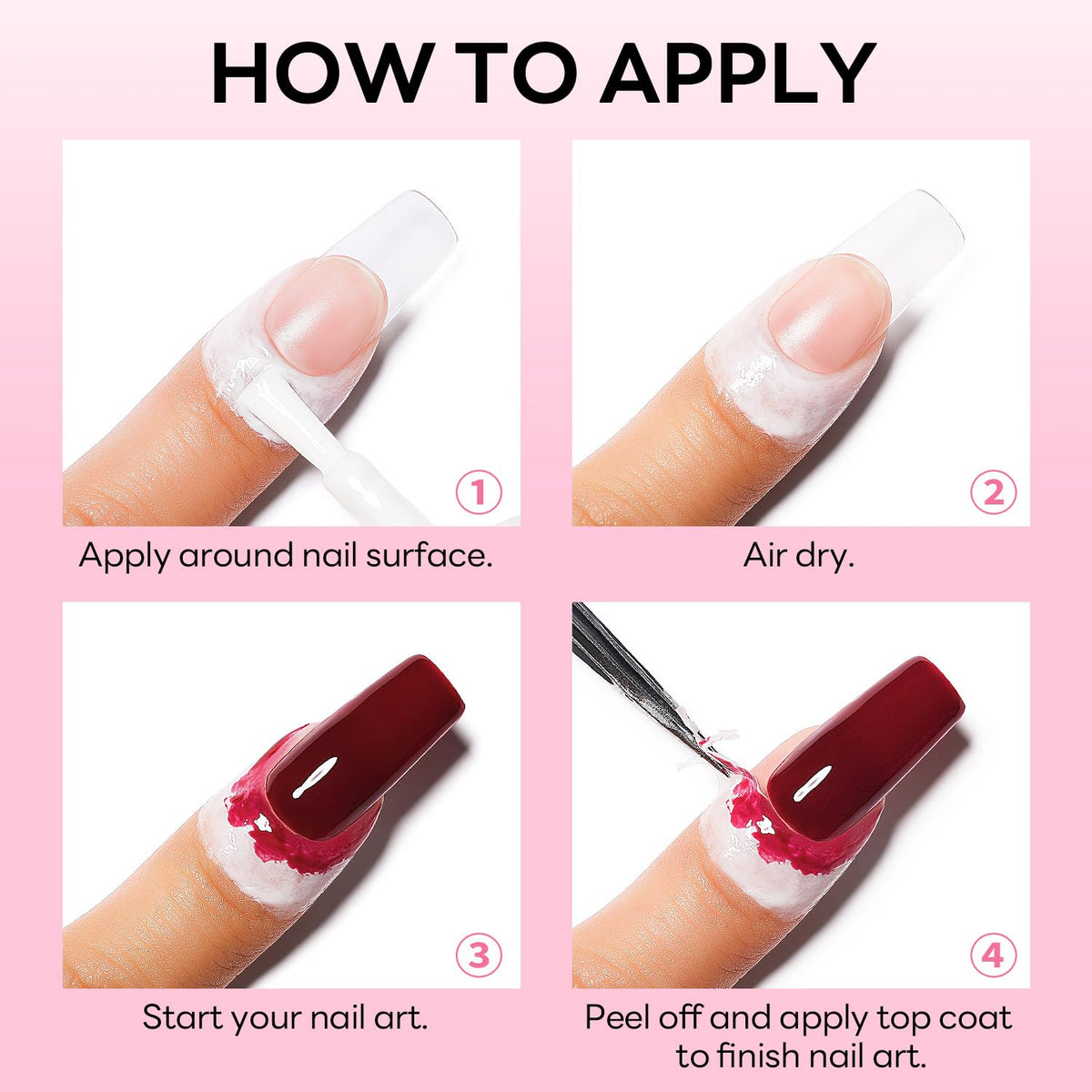 AIMEILI Liquid Latex Peel Off Tape Cuticle Guard Polish Barrier Skin Protector for Nail Art White Odorless 15 ML