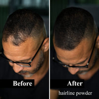 LEON MIGUEL Hair Line Powder – Unisex Hair Repair Make Up – Hair Shadow Make Up - Instantly Covers and Conceals Receding Hairlines, Thinning Hair etc. – Waterproof | 4g (dark grey)