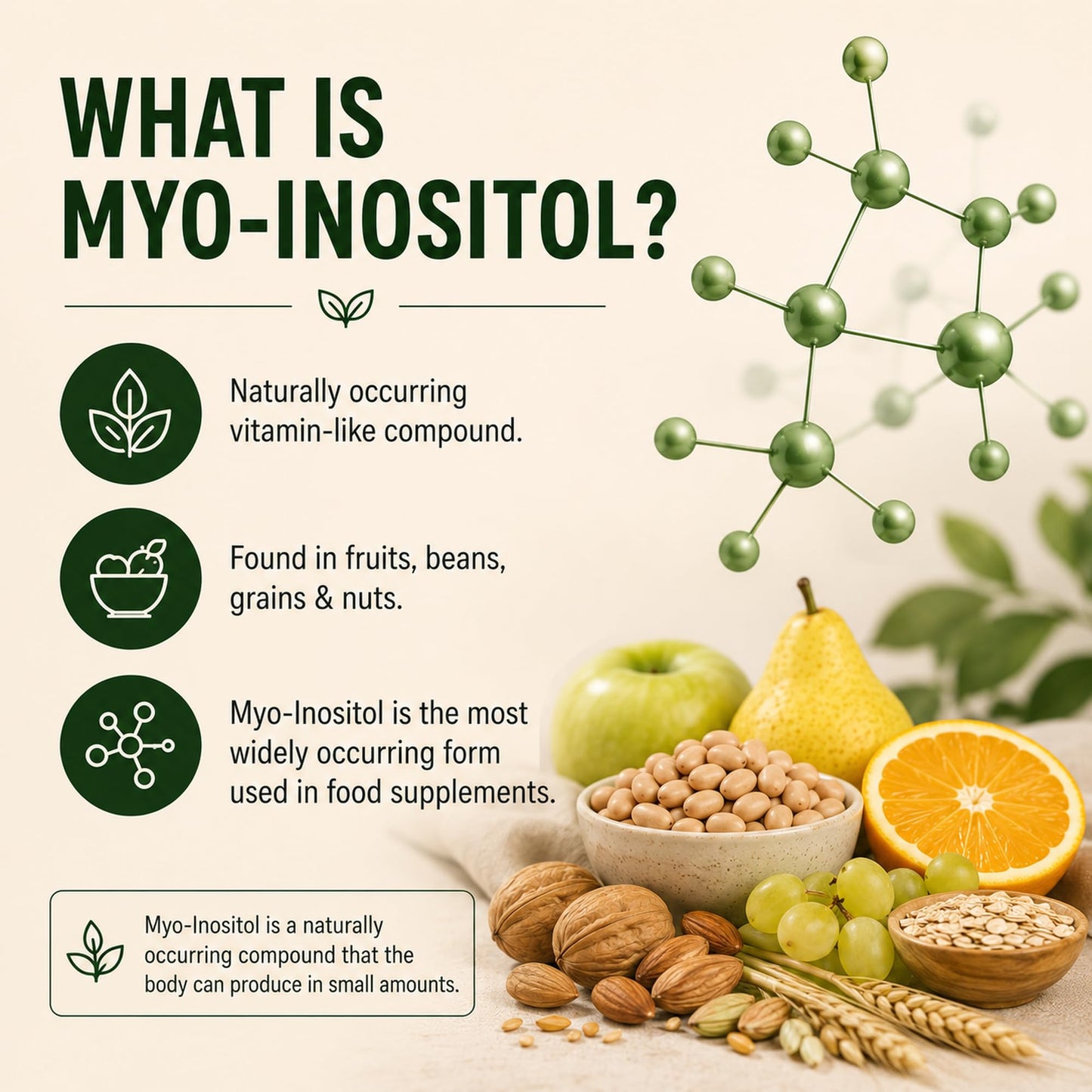 Health Leads ...Working With Nature Health Leads Myo-Inositol Powder 300g | Pure Vitamin B8