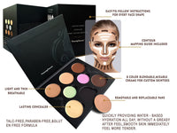 Youngfocus Cosmetics Cream Contour and Highlighting Makeup Kit - Best 8 Colors Contouring Foundation/Concealer Palette - Vegan & Cruelty Free - Step-by-Step Instructions Included