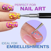 Mylee Dotting Nail Art Tool – Easy Application of Gems, Decals & Crystals, Professional Quality Manicure Accessory, Ideal for Gel Polish Decoration & Dot Design, Dual Ended for Fine Detailing