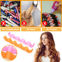 URAQT Hair Curlers for Long Hair, 24Pcs 45cm Hair Rollers Wave Curls, No Heat Hair Curlers Styling Kit with Styling Hooks, Healthy DIY Hairstyle for Women Girls
