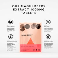 Fitness Health Maqui Berry Tablets 1000mg 360 Tablets | Suitable for Vegan | Health & Wellbeing | Pure Maqui Berry Extract