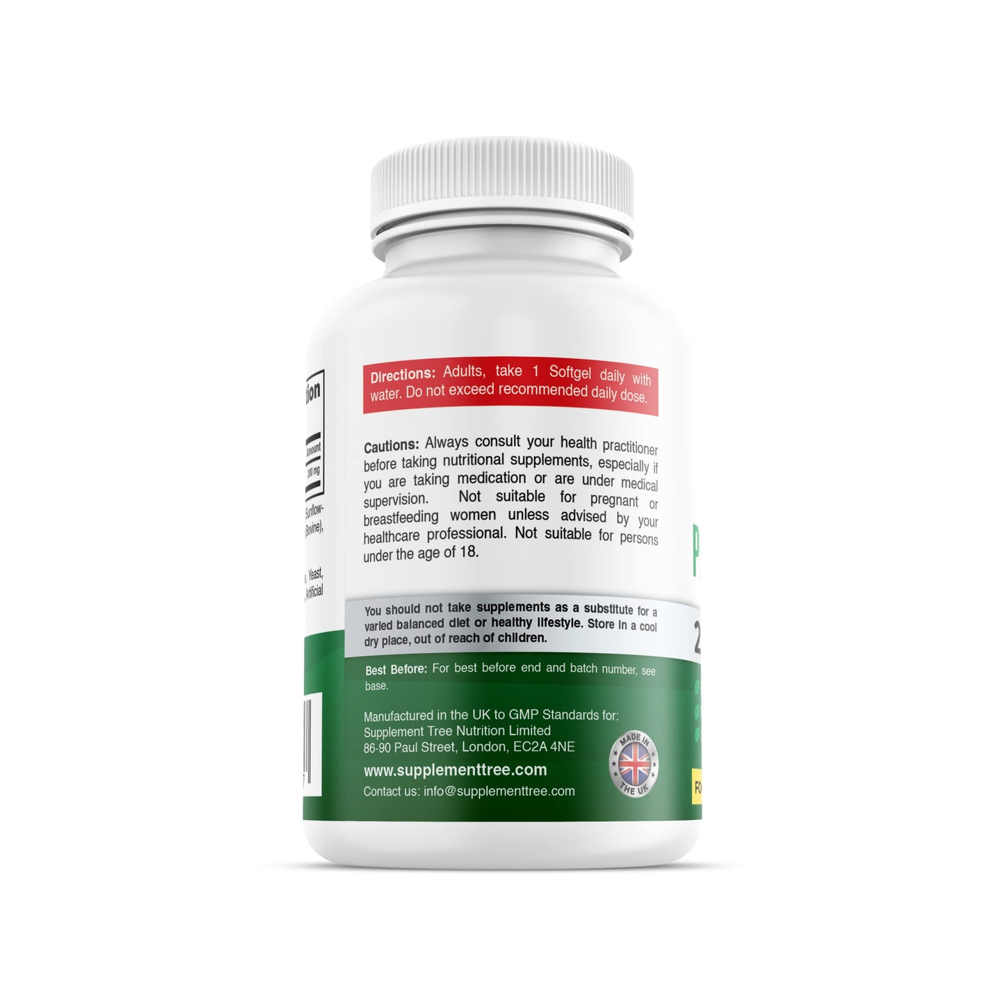 Supplement Tree Peppermint Oil Capsule Softgels - 200mg High Strength 180 Softgels (6 Months Supply) - Natural Oil of Peppermint Supplement - UK Manufactured, Non-GMO