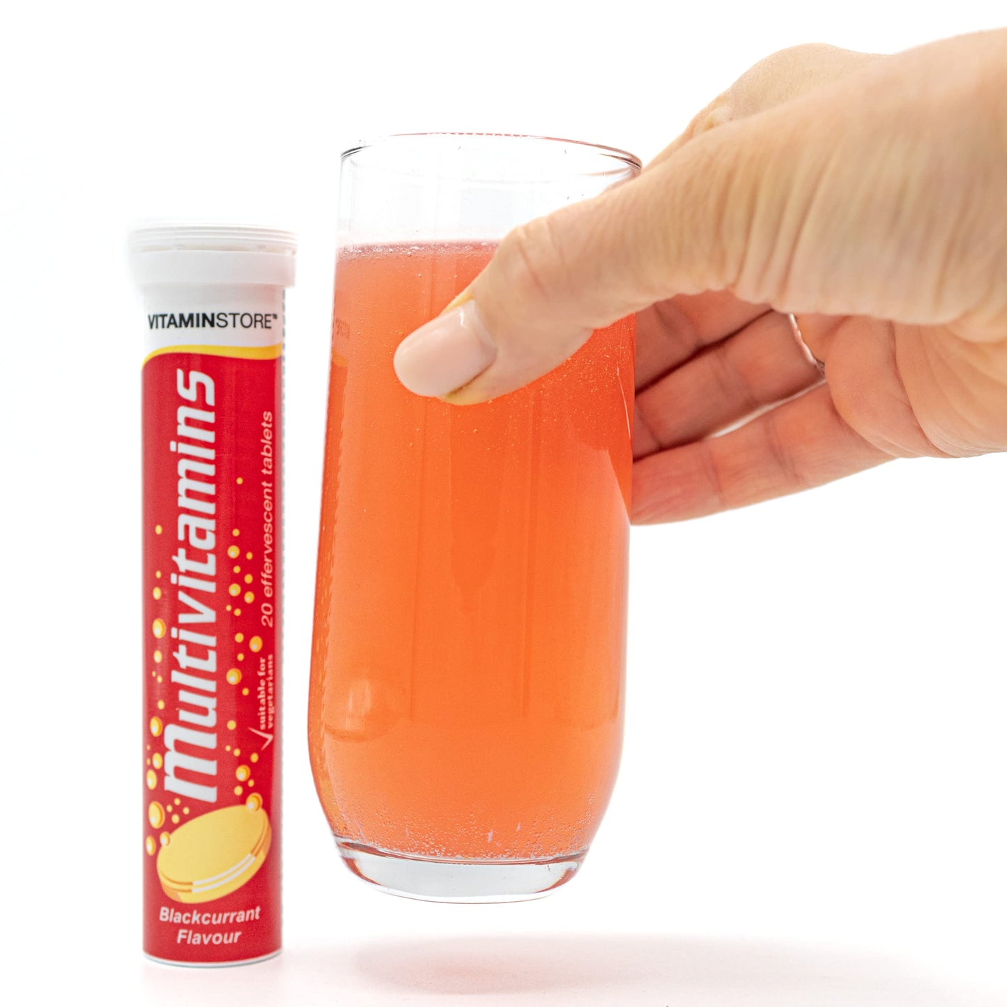 Vitamin Store Effervescent Multivitamins - 3 Packs of 20 Blackcurrant Flavour Fizzy Dissolvable Tablets - Vitamins A, C, D, E, K, B1, B2, B6 B12, Folic Acid - 2 Month Supply (60 Effervescent Tablets)