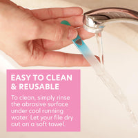 Bona Fide Beauty Czech Glass Nail File for Natural Nails, Single Crystal Nail File with Hardcase. Made in the EU. (Aqua)