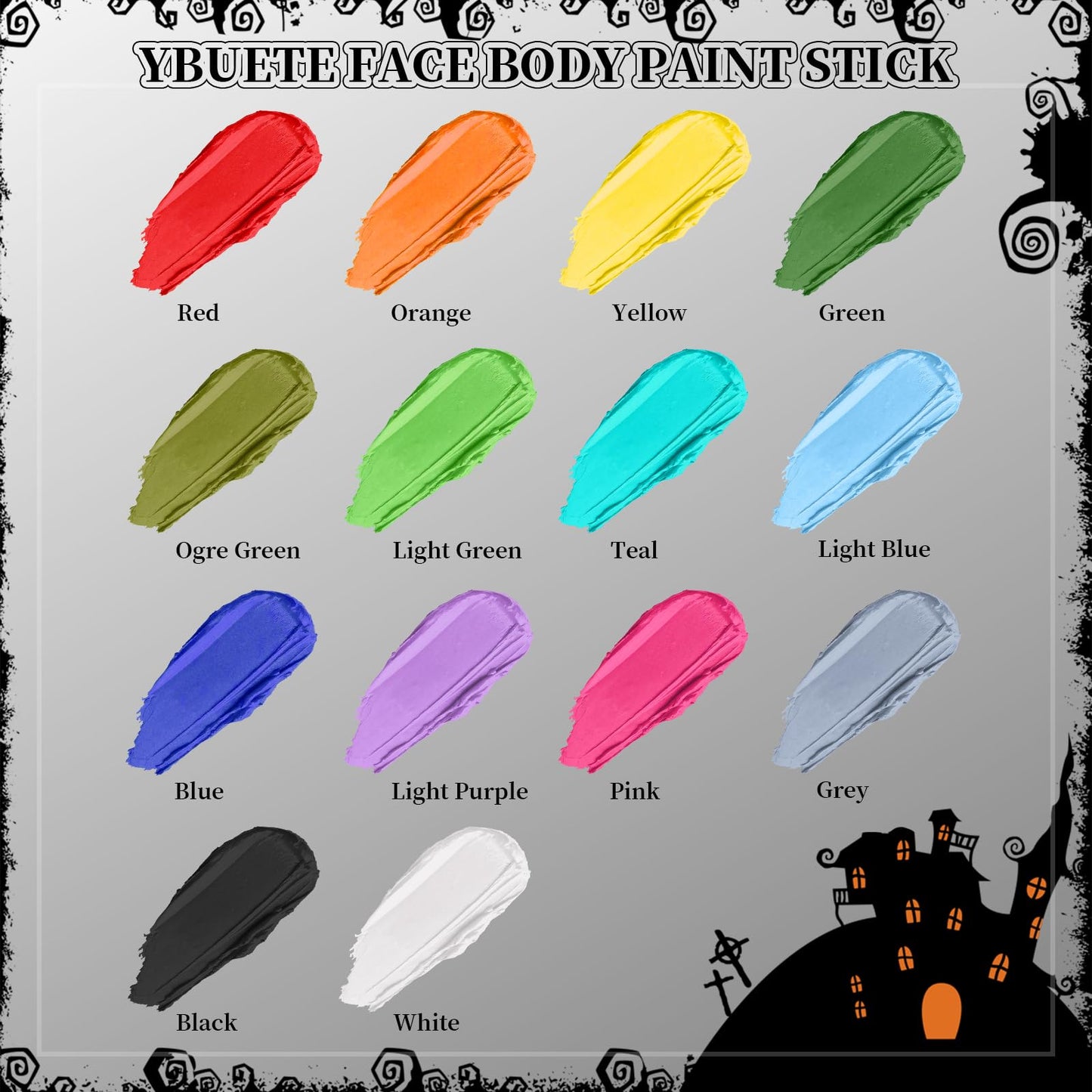 YBUETE Teal Face Body Painting Stick, Professional Teal Full-coverage Cream Face Paint for Halloween SFX Avatar Corpse Bride Cosplay Makeup, Washable Eye Body Stick for Adult Costume Party