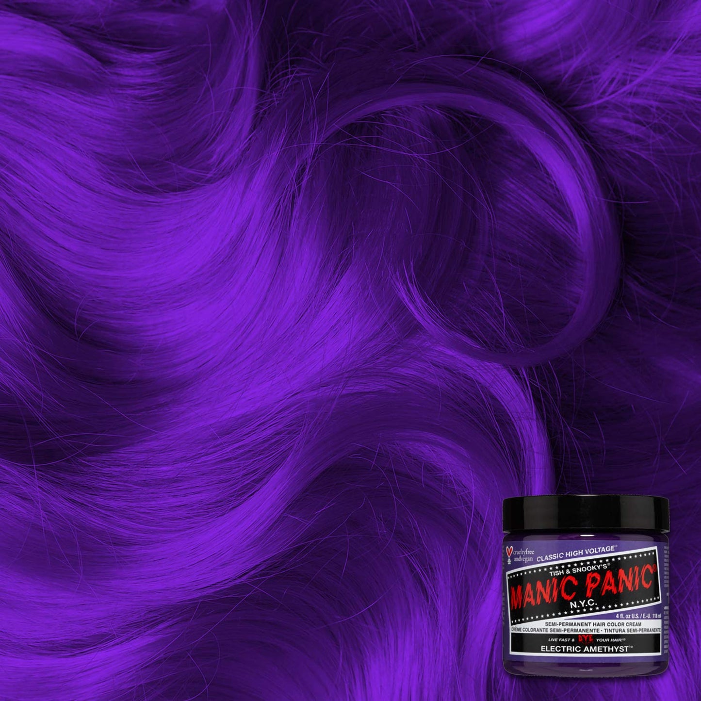 Manic Panic - Electric Amethyst Classic Creme Vegan Cruelty Free Purple Semi Permanent Hair Dye - 1 x 118ml