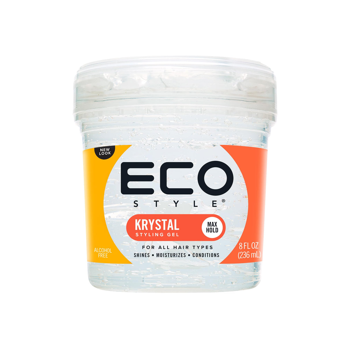 Eco Style Krystal Eco Styler Hair Gel, Hydrate & Style, Alcohol-Free, Clear 473 ml (Pack of 1)