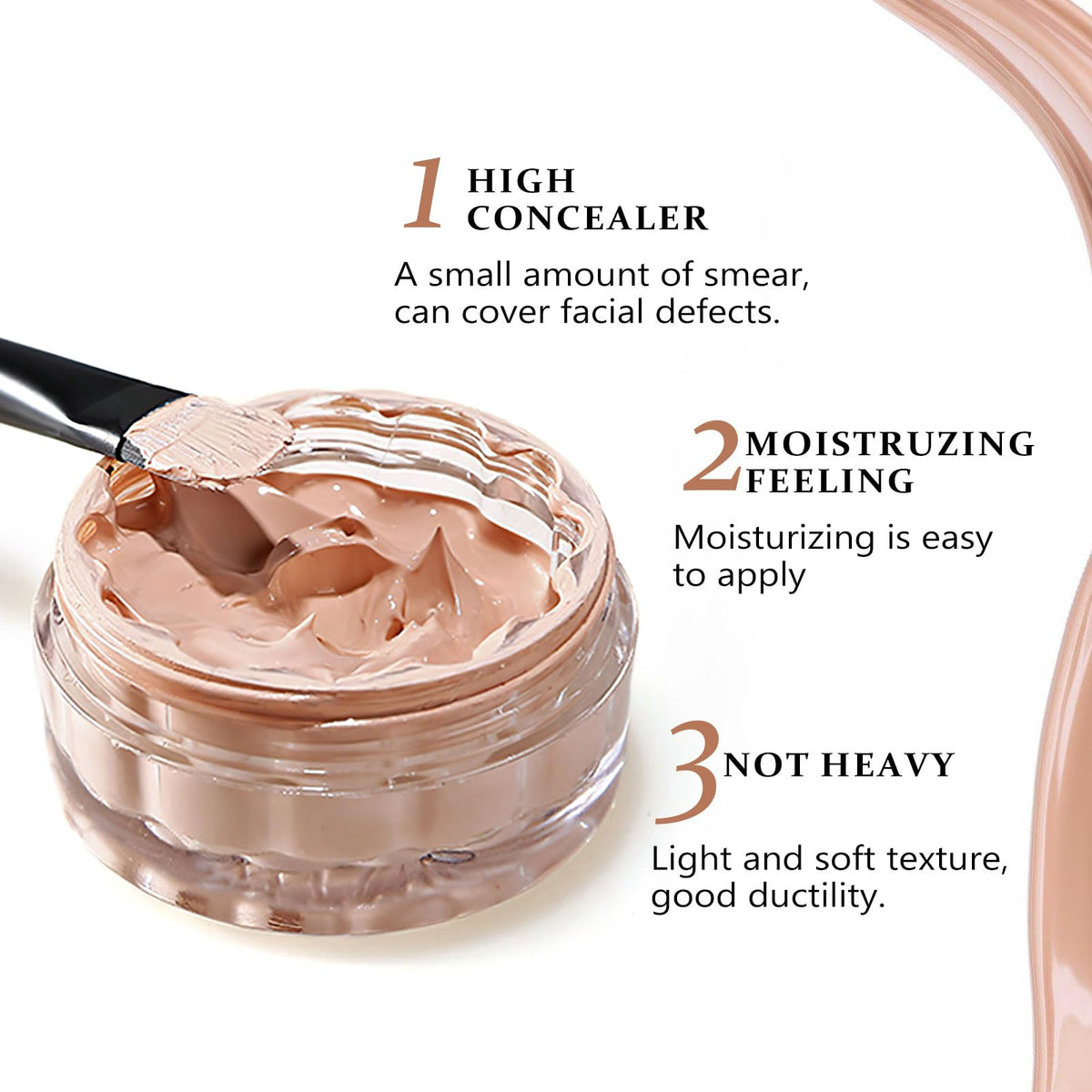 COODAM Concealer Full Coverage for Mature Skin - Eye Concealer Concealer Full Coverage Lasting Perfection Concealer for All Skin (#Honey, 12ml)