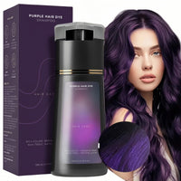 BigyQiu Polar Hair Dye Shampoo,Hair Colour Shampoo Care,Instant Dye Shamp-oo,H-air Dy-e Shamp-oo,Natural Plant Ha-ir Dy-e Sh-ampoo,3 In 1 H-air D-ye Permanent,Colour Sham-poo to Cover Grey Ha-ir,Purple