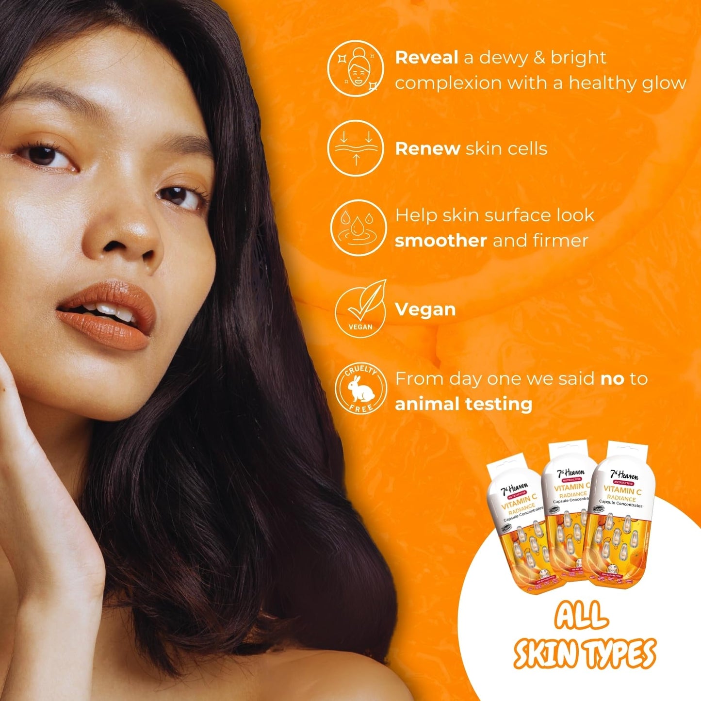 7th Heaven Vitamin C Capsule Concentrates (7 Day Supply). Daily Glow Cream. Brightening Vitamin C Capsules for Face Care (all Skin Types). Vegan Vitamin C Serum for Face - Genuine 7th Heaven Skin Care