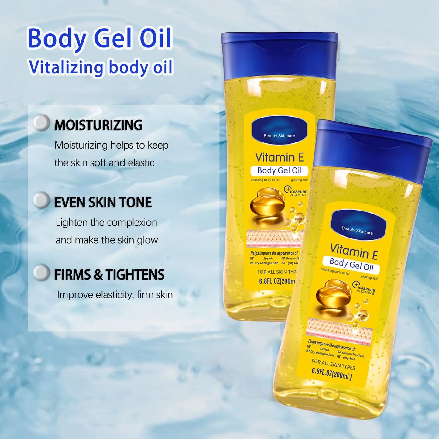 Vitamin E Body Oil For Women Lighten Skin Tone & Firming Skin Care. Deeply Nourishing & Moisturizing Facial & Body Oil – Promotes Youthful, Glowing Skin. For Daily Hydration & Radiance