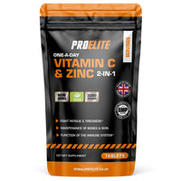Vitamin C and Zinc 360 Tablets Vegan - Ascorbic Acid with Added Zinc - Maintenance of Normal Immune System - High Strength Vitamin C & zinc Capsule & Powder Alternative by PROELITE
