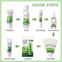 Xumann 12PCS Skin Care Gift Sets for Teenage Girls, Aloe Vera Skincare for Women, Simple Pamper Face Care Kit for Teen