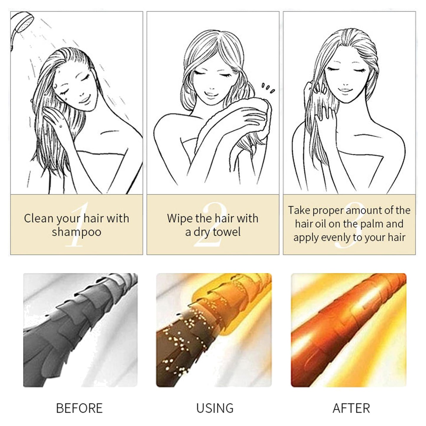 GEEWHILE Moroccan Argan Oil Hair Oil For Dry Damaged Hair Pure Moroccan Argan Oil for Hair, Moroccanoil Hair Oil Nourishes And Moisturises Dry Hair, Repairs, Smoothes Your Hair Suitable for All Hair