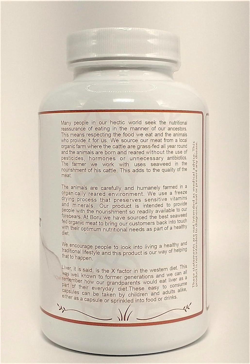 Boru Supplements Boru Organic Grass Fed Irish Beef Liver Capsules (180 Capsules) Organically Reared