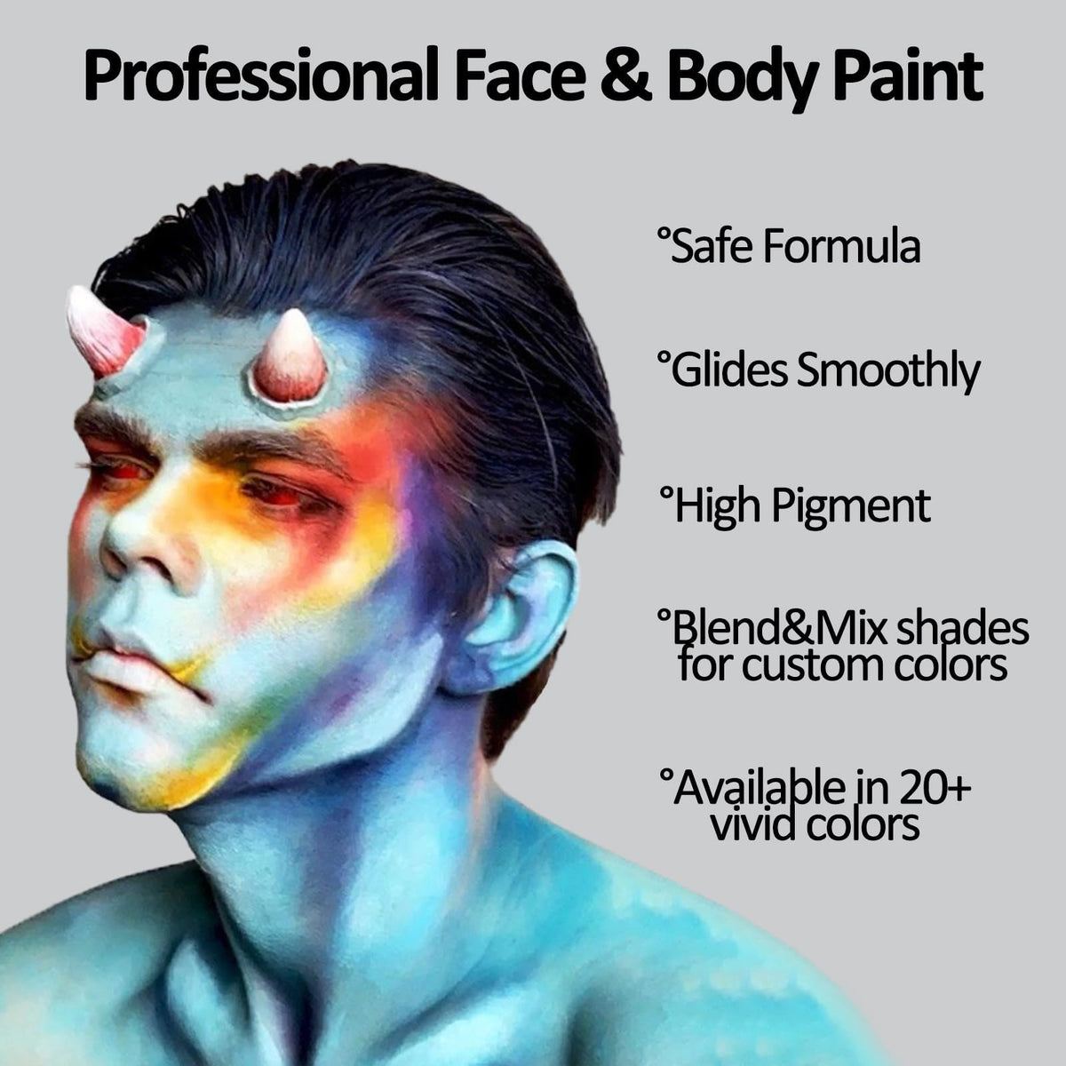 Mysense Red Face Body Paint,Water Based Washable Face Paint,Non-toxic Cream Body Paint for Adults,Halloween Costume SFX Clown Millie Helluva Boss Cosplay Devil Makeup,0.6OZ (18ml)
