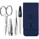 marQus Solingen Manicure Set for Women and Men - 4-Piece Nail Kit, comprising sharp scissors, tweezers, nailclippers, and sapphire nailfile - Ideal for travelling, blue
