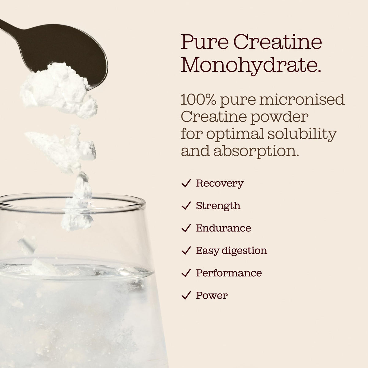 Creatine Monohydrate Powder | 100% Pure Micronised Creatine Monohydrate | Easily Dissolves | Unflavoured | Vegan | Lab-Tested | 60 Servings | Free Soul