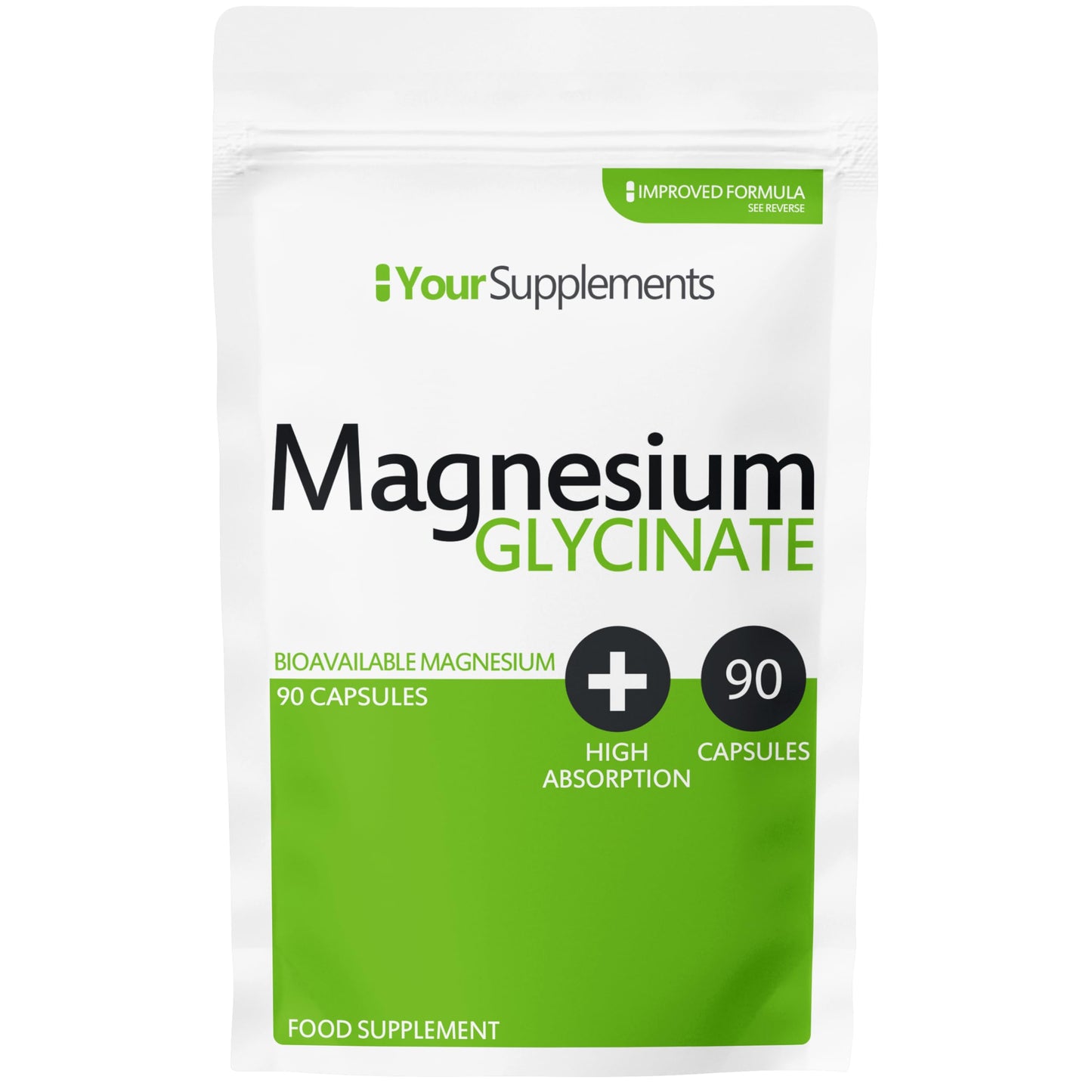 YourSupplements Magnesium Glycinate by Your Supplements | UK Made | True Unblended Bisglycinate | 90 High Absorption Capsules | Suitable for Vegetarians & Vegans