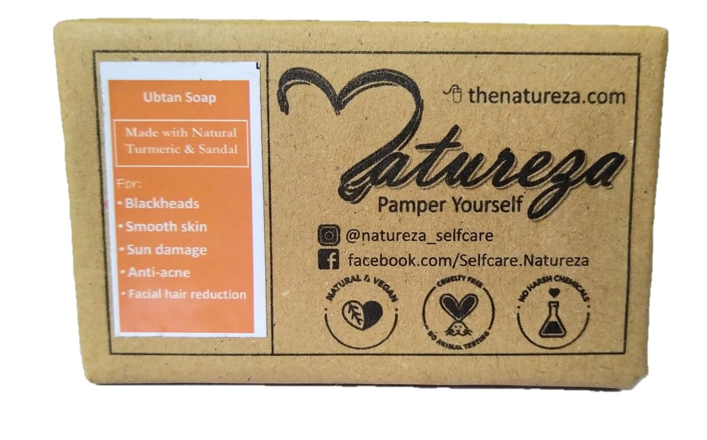 Natureza Organic Handmade Soap Ubtan Turmeric Sandalwood 90g
