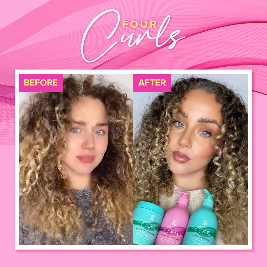 Give Me Cosmetics Four Curls Shampoo, Curly Hair Products, Moisturising, Sulphate Free, Hydrating Formula Infused with Shea Butter Castor and Jojoba Oil