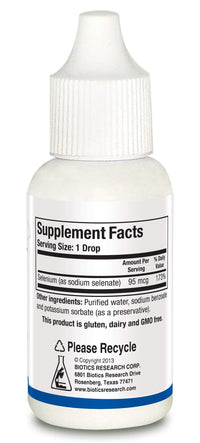 Biotics Research Aqueous Selenium Liquid Formula, 95 mg Selenium Drop, Supports Reproductive Health, Thyroid Gland Function, DNA Production, Cognitive Health, Potent Antioxidant 0.5 Fluid Ounces