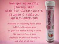 Glutathione 500mg & Vitamin C 500mg Strawberry Flavour Effervescent Tablets-Premium Skin Brightening, Antioxidant- 20 Tablets