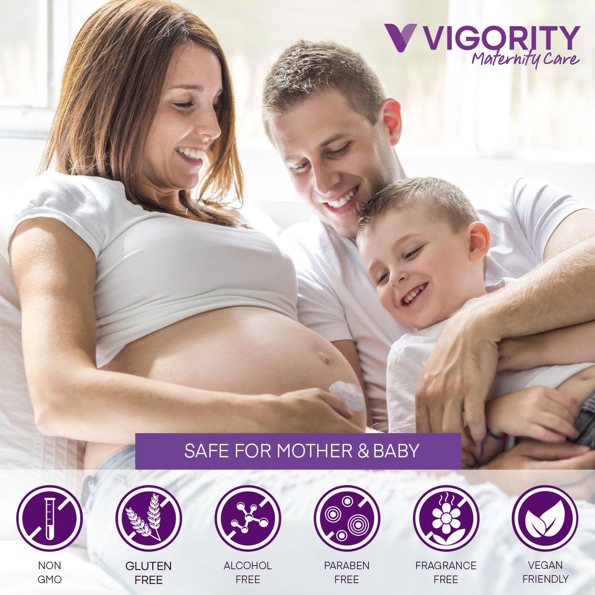 Vigority Stretch Mark Cream for Pregnant Women: Belly Butter for Expecting Moms - Moisturizing Lotion for Skin Elasticity - Maternity Skin Care Cream - 4 Oz