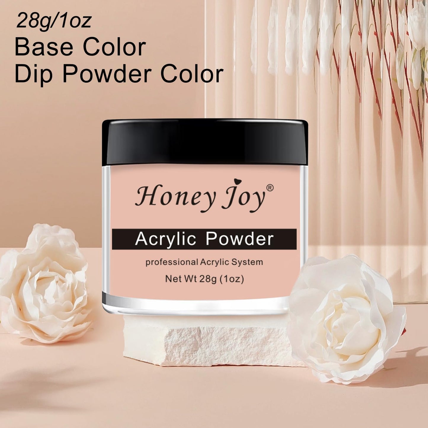 Honey Joy 28g/box Acrylic Powder Professional White Clear Black Nude Acrylic Nail French Manicure Powder for Nail Extension Acrylic Nail System,HJ-NAP016 (Nude)