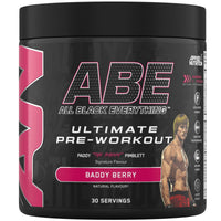 Applied Nutrition Bundle ABE Pre Workout 375g + ABE Black Shaker 700ml | All Black Everything Pre Workout Powder, Energy Drink, Physical Performance, Creatine, Beta Alanine, Caffeine (Baddy Berry)