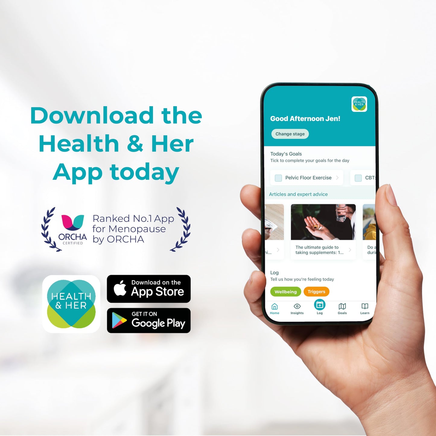 Health and Her Health & Her Multivitamin for Women Taking HRT, Gluten Free, 30 Day Supply