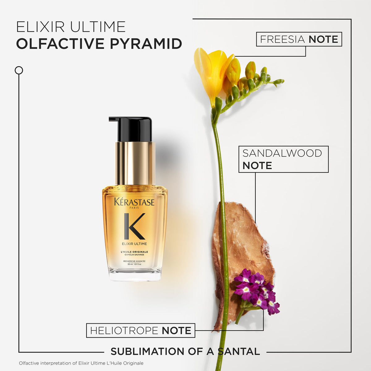 KÉRASTASE Kérastase Elixir Ultime Hair Oil, Nourishes Dull Hair, For All Hair Types, Strengthens and Protects Hair From Heat, With Argan and Camellia Oil, L'Huile Originale, 30ml