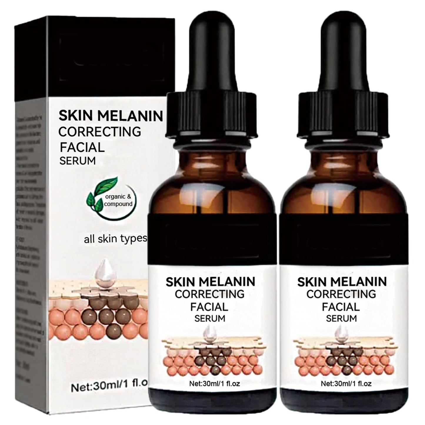 Dark Spots Correcting Facial Serum,2PCS Brightening Facial Serum,Rapid Dark Spot Correcting Serum,Improve Dry Skin & Smooth Skin,Brightening Serum,Dark Spot Remover Serum For Melanin Correcting