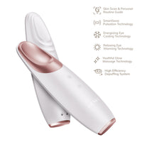 GESKE SmartAppGuided™ Warm & Cool Eye Energizer | 6 in 1 | Heated eye massager | Combat dark circles & under-eye bags | Refresh droopy eyelids | Anti-stress & relaxation | Sonic massaging