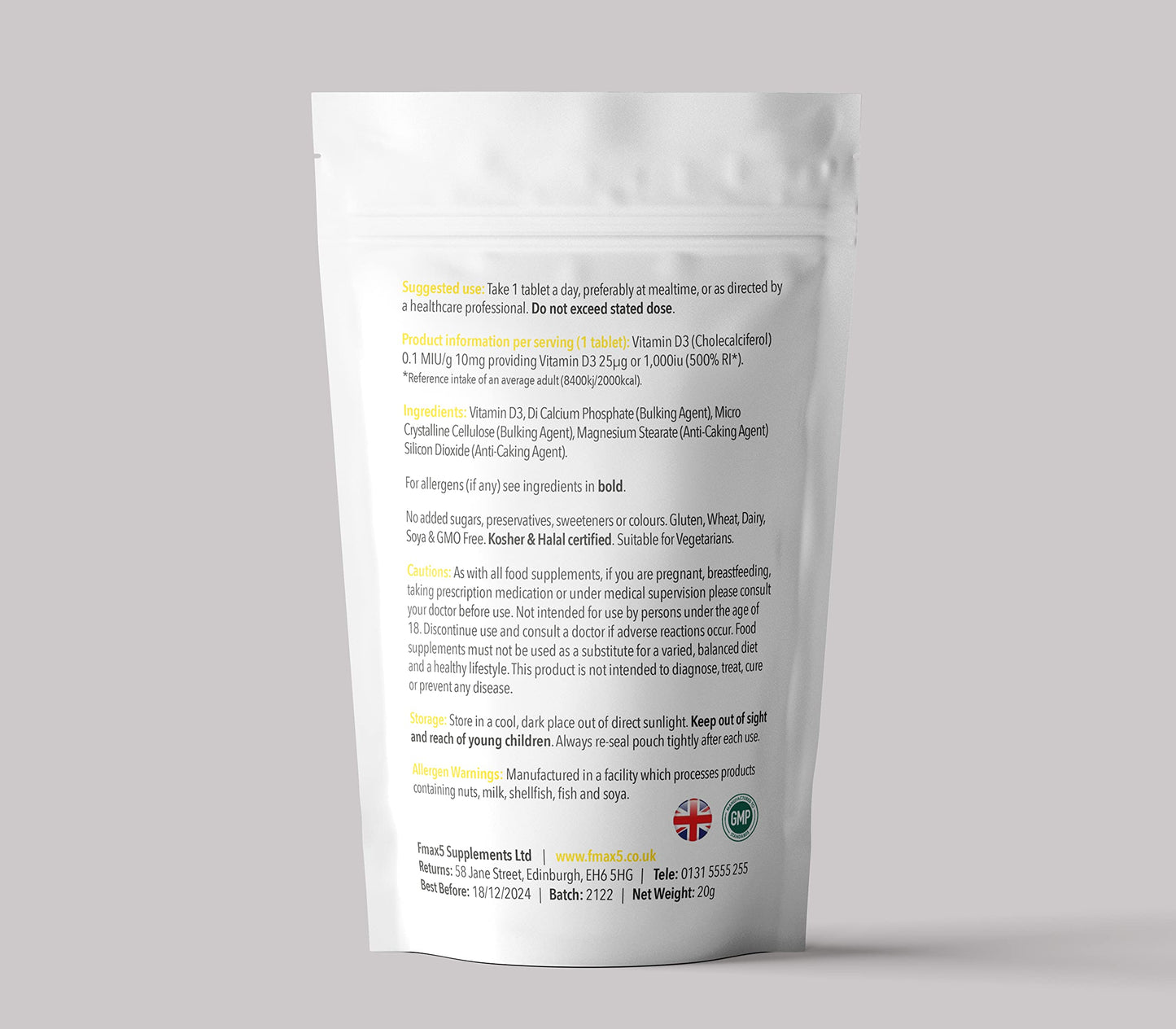 formula max5 nutrition Vitamin D 1000iu | Easy Swallow Micro tablets | One a Day Cholecalciferol VIT D | Vegetarian High Strength Immune System Support Vitamin D Supplement | UK Made (180)