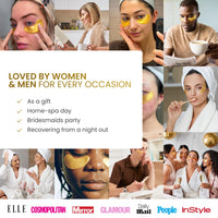 PLANTIFIQUE 24K Gold Under Eye Patches - Dermatologist Tested - 20 Pairs Collagen & Hyaluronic Acid Eye Masks for Dark Circles & Puffiness