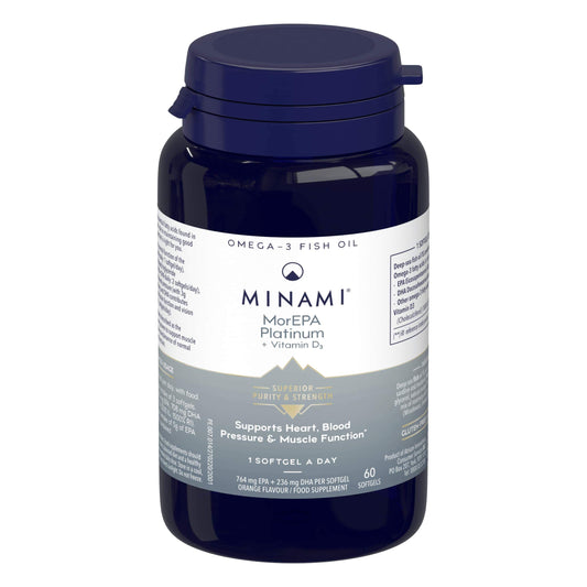 MINAMI - Omega-3 Fish Oil - MorEPA Platinum + Vitamin D3-60 Softgels