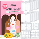 LitBear Pimple Patches, Large Acne Patches for Face, Chin, or Body, Acne Spot with Tea Tree & Calendula Oil, Hydrocolloid Bandages for Acne Skin (100 Patches)