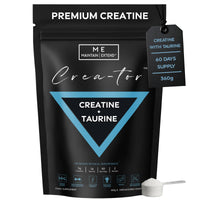 ME MAINTAIN | EXTEND Creatine Monohydrate Powder with Taurine 360g, Micronized Vegan 60 Servings