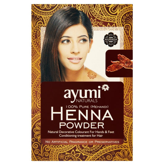 Ayumi Pure Henna 100% (Mendhi) | Natural Dark Red Hair Dye | Chemical-Free Colour | Dandruff Prevention | Hair Growth & Moisture Conditioning Powder | 100g