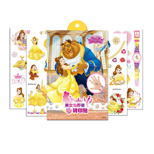 FRESHOER Beauty and the Beast Temporary Tattoos,4 Sheets 100+ Kids Tattoo Stickers