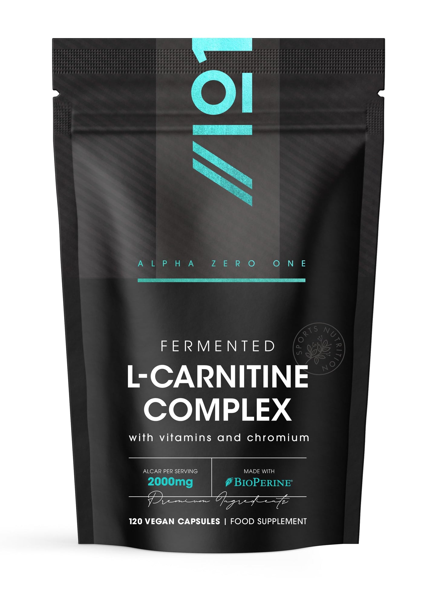 ALPHA01 L-Carnitine 2000mg with BioPerine - 120 Capsules - Energy & Metabolism Support - High Strength Acetyl L-Carnitine Complex (30 Day Supply) by Alpha01
