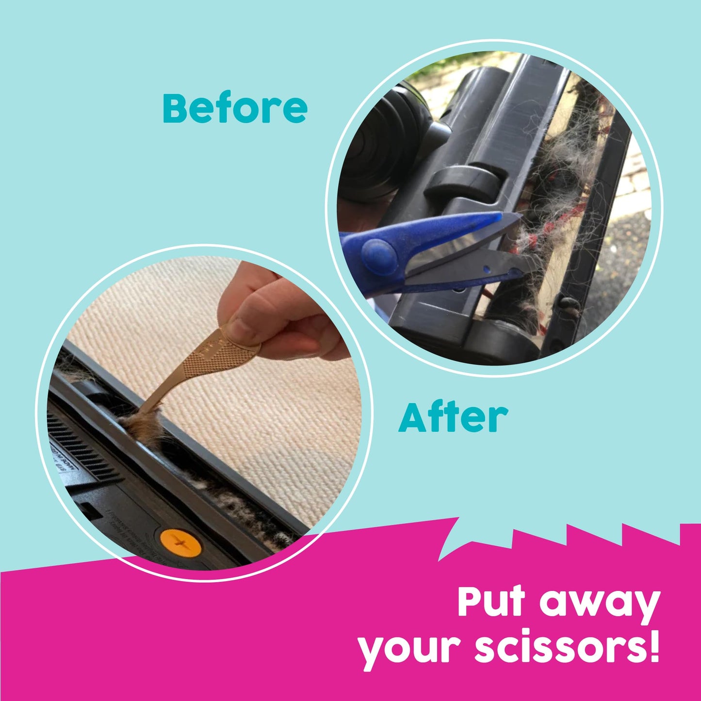 Pikk-it Pikk-It® Hair Removal Tool For Vacuum's and Hairbrushes – Easy Hairbrush Cleaning Tool – Sharp Teeth – Great Gadget to Remove Problem Pet Hair, Including Cat and Dog Shedding