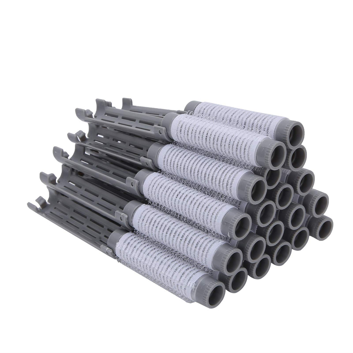 TMISHION Hair Perm Kit, 20pcs Rods Large Kit for Women, 20pcs Fluffy Hair Perm Rods with Clips for Soft and Plump Curls, Hairdressing Tool Kit Fluffy Roller Curler Hairdressing Styling Tool (Grey)