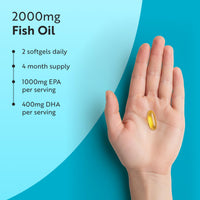 Nutravita Highest Strength Omega 3 Fish Oil 2000mg - Providing 1000mg EPA & 400mg DHA per Serving - Sustainably Sourced & Contaminant Free - Made in The UK
