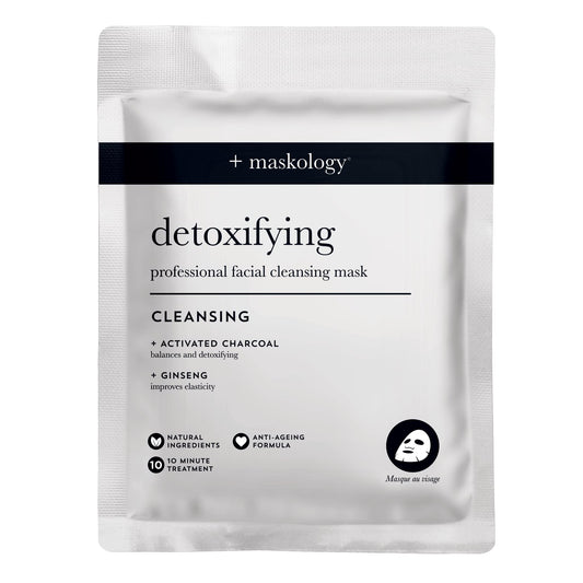 MASKOLOGY DETOXIFYING Professional Sheet Bubble Mask Pack of 1 | Charcoal Face Mask | Self-Foaming Face Sheet Mask Packs | 100% Plant Based | Bubble Sheet Mask |
