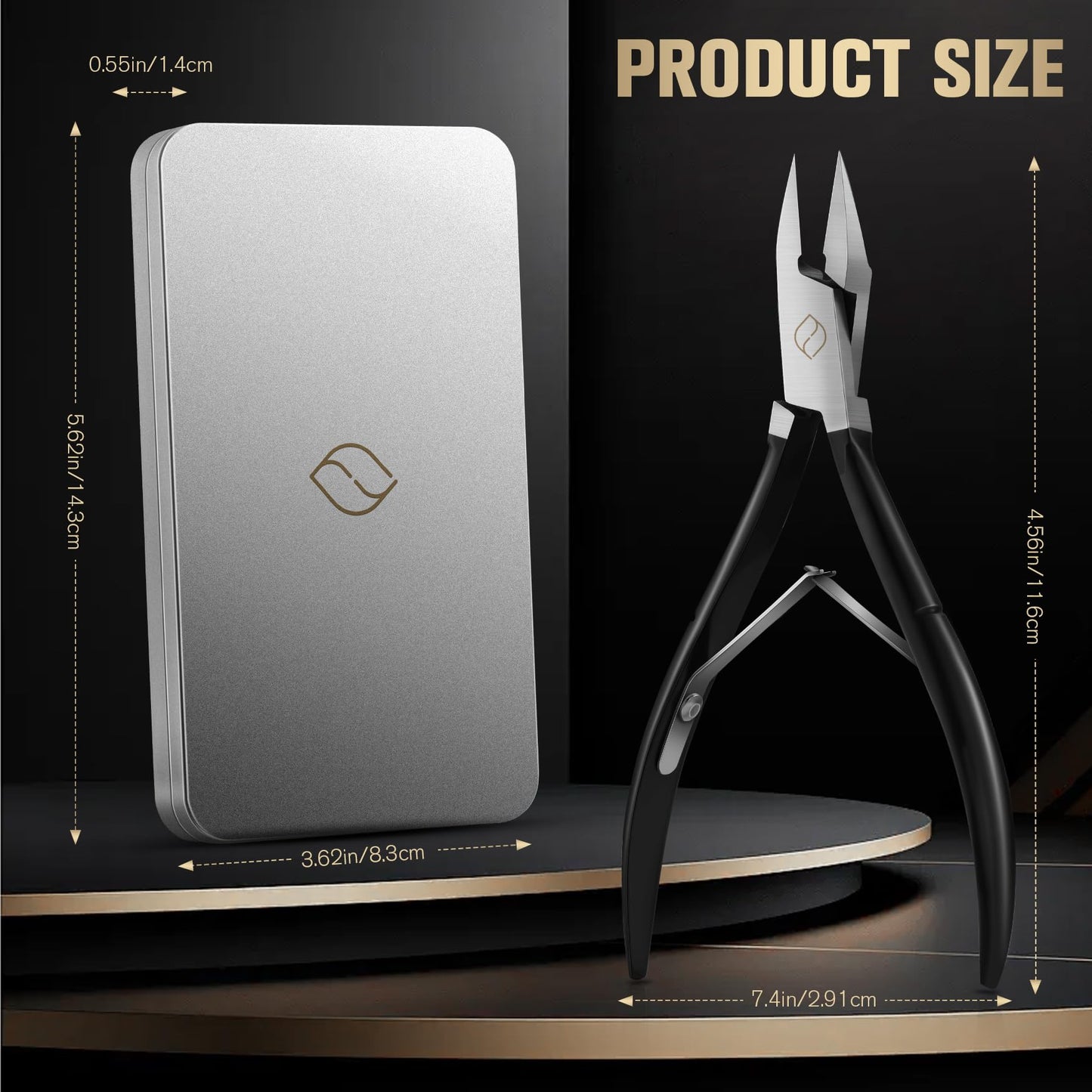 FERYES Ingrown Toenail Clippers Straight Blade Toe Nail Clippers for Thick Nails for Seniors, Stainless Steel Nail Clippers for Thick Toenails - Ultra-Slim 16mm Blade Fingernail Clippers