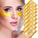 24K Gold Under Eye Treatment Masks, Jiasoval 20 Pairs Natural Gel Collagen Under Eye Patches, Eye Mask for Dark Circles, Remove Eye Bags & Puffy Eyes, Anti-Wrinkle, Hydrating, Soothing